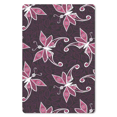 Produktbild von MuchoWow® Mauspad Mousepad Schmetterlinge - Muster - Rosa 40x60 cm - Mousepads - Maus Mat - Pad - Mausunterlage - Schreibtisch Accesoire