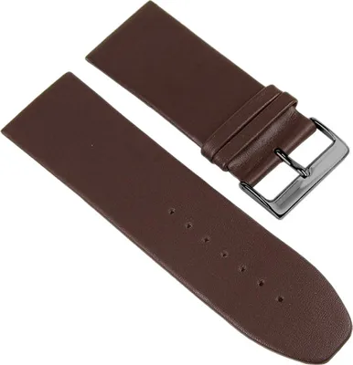 Produktbild von Eichmüller Band | Uhrenarmband Nappaleder braun glatt flach Verlauf, Stegbreite:24mm, Schließe:Schwarz