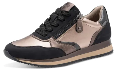 Produktbild von Jana Damen Sneaker flach mit Reißverschluss Vegan, Black/Pewter, 38