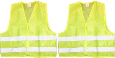Produktbild von 2 x Verkehrssicherheitsweste neon gelb en471 / de iso 20471