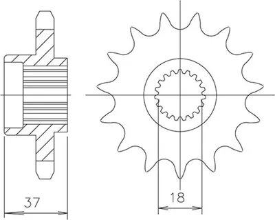 Immagine prodotto di Pignone Passo 520 - Z 17 Denti (Dis.00508)