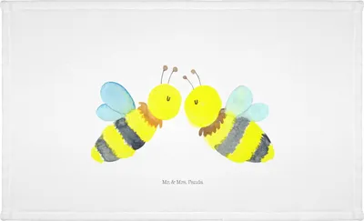 Produktbild von Mr. & Mrs. Panda Handtuch Biene Liebe - Weiß - Geschenk, 50x100, baumwolle, Flauschtuch, Baumwollhandtuch, Hummel, gesichtshandtuch