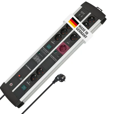 Produktbild von Brennenstuhl 1392000230, 3 m, Drinnen, Type E/F, Type K-IT, IP20, Schwarz, Silber, 11 AC-Ausgänge