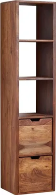 Produktbild von Wandregal mit Schubladen 35x150x30 cm Sheesham Massivholz Hängeregal, Großes Design Schweberegal Modern, Regal Hängend Wohnzimmer, Bücherregal Wand Schwebend