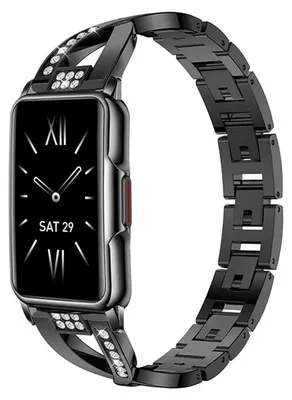 Produktbild von Findtime Schwarz Elegante Luxus Smartwatch für Frauen mit Diamant, Herzfrequenz, Schlafüberwachung, Kalorien, Schrittzähler, 1.47" Voll Touchscreen