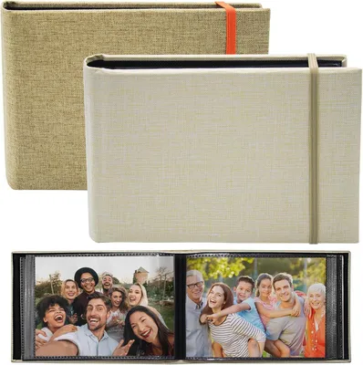 Obrázok produktu pre Fotoalbum 10x15 cm, 2 ks, 200 fotiek, ľanový obal, pre cestovanie