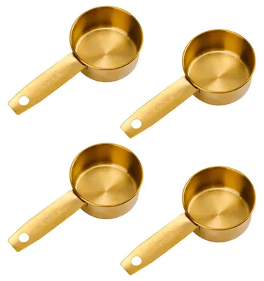 4er Set 1/4 Messbecher 60 ml Edelstahl