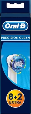 Image de Oral-B, Têtes de brosse, Precision Clean, emballage adapté aux boîtes aux lettres, entoure chaque dent individuellement pour un nettoyage optimal, 1 x 8 + 2 pièces