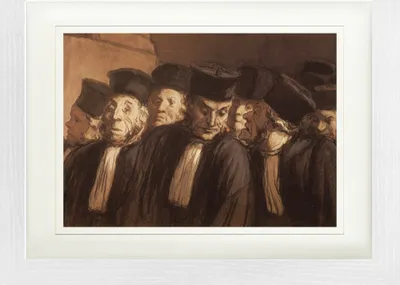 Obrázek produktu pro Honoré Daumier Zarámovaný obraz s elegantním paspartou | Obrazy na zeď | V rámu - Advokáti (30 x 40 cm)