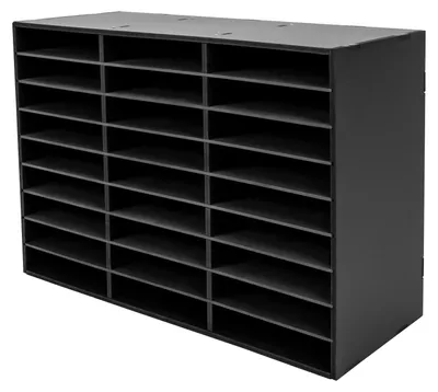 Zdjęcie produktu dla Organizer na dokumenty, 27 przegródek, wytrzymała konstrukcja z PVC, czarny