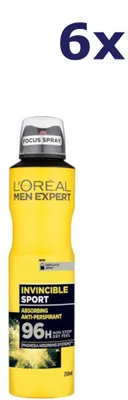Produktbild von 6x L'Oreal Men Expert deodorant Spray 250ml Invisble Sport
