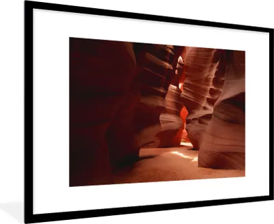 Produktbild von MuchoWow® Gerahmtes Poster Steinwände des Antelope Canyon 90x60 cm - Poster mit Schwarzem Bilderrahmen Wandposter Rahmen Foto Bilder - Wanddekoration - Fotos