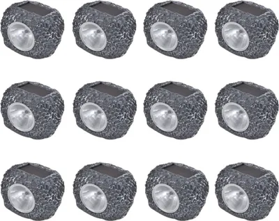 Image de Projecteur solaire à LED pour l'extérieur 12 pcs. forme de pierre