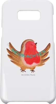 Produktbild von Mr. & Mrs. Panda Samsung Galaxy S8 plus Handyhülle  Rotkehlchen Weihnachten - Weiß - Geschenk, Handy Case, Frohe, Weihnachtsmotiv, Hülle, Weihnachtsgruß, Cover, Winter