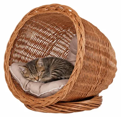 Imagen del producto de Elson Weidenkorb, una cama para mascotas con cojín incluido. TheWickerStories
