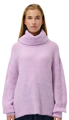 Image de Pull en maille pour femmes LeGer Jarine, avec col roulé ample, coupe oversize