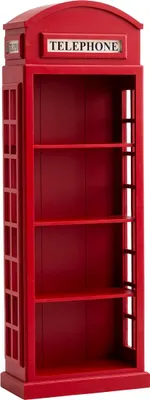 Produktbild von Bücherregal Telefonzelle rot