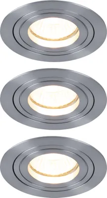 Produktbild von Paulmann Premium Einbauleuchten Set Drilled Alu rund schwenkbar 3x40W 230V GU10 51mm Alu gedreht