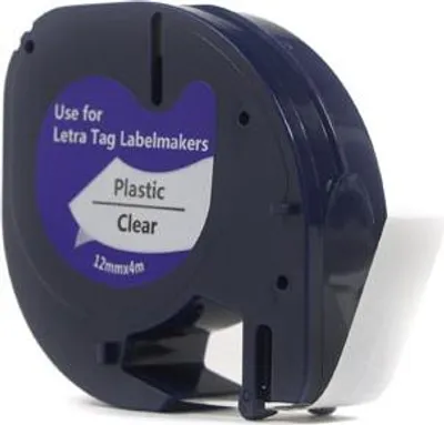 Produktbild von JetWorld Ersatzband für Dymo LabelWriter, Schwarz auf Transparent, 12 mm x 4 m, LetraTag LT100H, LT100T, LT100, QX50, XR (12267, 12268, 16951, 16952) (S0721530, S0721540)
