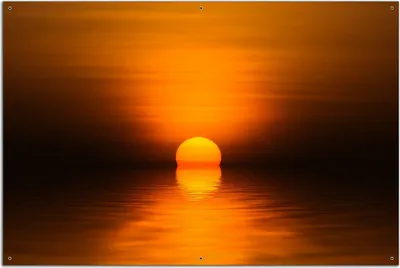 Produktbild von Wallario Outdoor-Poster für Garten oder Balkon, Motiv Sonnenuntergang über dem Wasser II, in ca. 61 x 91,50 cm