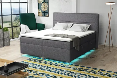 Produktbild von Boxspringbett Schlafzimmerbett CANELA 160x200cm inkl.Bettkasten/ LED