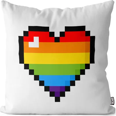 Produktbild von VOID Pixel Heart LGBTQ Herz Kissenbezug Kissenhülle Polyester wasserfest Outdoor Indoor