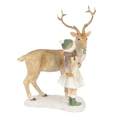 Produktbild von Clayre & Eef Weihnachtsdekorationsfigur Mädchen 17x12x22 Braun Polyresin