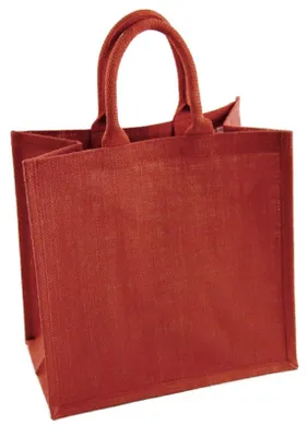 Produktbild von Omgoods – Große, rote Jute-Tasche mit verstärkten Tragegriffen