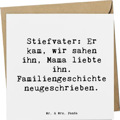 Produktbild von Mr. & Mrs. Panda Grußkarte Spruch Stiefvater Liebe - Weiß - Geschenk, Handgemacht, Freund, doppelkarte, Stiefkinder, faltkarte, Zusammenwachsen, Jubiläen, Klappkarte
