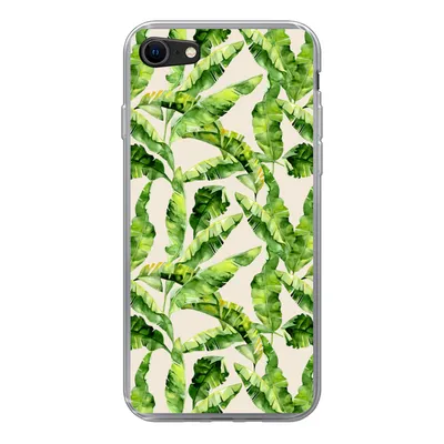 Produktbild von MuchoWow® Handyhülle Schutzhülle Hülle für iPhone 7 Palmenblatt - Muster - Tropisch Silikon Softcase Handy Hülle - Kartenhalter