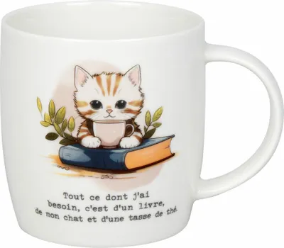 Immagine prodotto di Könitz Becher Livres, chat & thé, New Bone China, Bunt, 400 ml, 11 7 275 2912