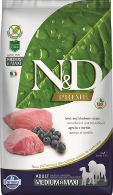 Immagine prodotto di N&D PRIME DOG Adult M/L Agnello e Mirtillo 2,5kg