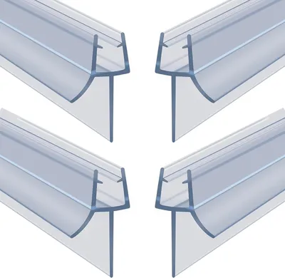 Imagen del producto de Juntas de sellado para puertas de ducha de vidrio de 4-6 mm, de 30 cm, paquete de 4 unidades, con tratamiento repelente al agua