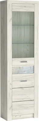 Produktbild von Eckvitrine modern in Esche weiß INGENIO-161