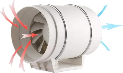 Image de Ventilateur d'extraction en ligne, débit d'air de 220 m³/h, moteur silencieux à 2 600 tr/min, BLANC