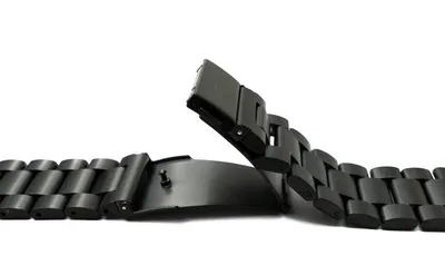 Produktbild von SYSTEM-S Armband 22 mm aus Aluminium mit Faltschließe für Galaxy Watch 6 Classic Schwarz