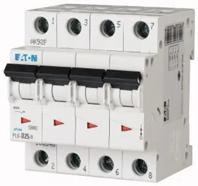 Obrázok produktu pre Miniatúrny istič 4P C 25A 6kA AC PL6-C25/4 166523