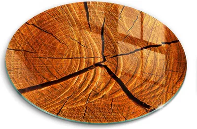 Produktbild von Glasschneideplatte - Herdabdeckplatte - fi40 cm -Schneidebrett - Spritzschutz - Holzstruktur