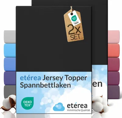 Produktbild von etérea Jersey Spannbettlaken Baumwolle 90x200 - 100x200 cm