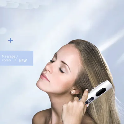 Obrázok produktu pre INF Masážny hrebeň na pokožku hlavy - biely: Elektrický hrebeň na rast vlasov