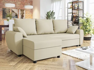 Obrázok produktu pre Rohová sedačka na každodenné spanie KRAMFORS - krémová
