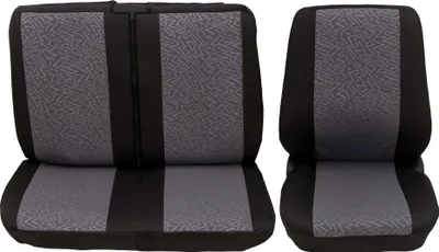 Produktbild von Transporter Sitzbezüge für Einzel- und Doppelsitz (vorne) 2-teilig ohne Seitenairbag - Profi 6 in grau | Autositzbezüge / Schonbezüge von PETEX