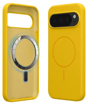 Produktbild von kwmobile Silikon Hülle für Google Pixel 10 / Pixel 10 Pro Handyhülle - Case Kompatibel mit MagSafe Strahlend Gelb