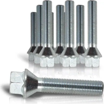 Produktbild von 10x Radbolzen Radschrauben Spurverbreiterung Alufelgen Kegelbund M14 x 1,5 50mm
