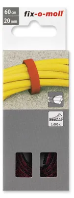 Produktbild von Klettbinder fix-o-moll 60cm x 20mm rot-schwarz