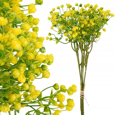 Produktbild von Topoblu Künstlicher Schleierkraut Zweig Gelb 32 cm 6er-Set