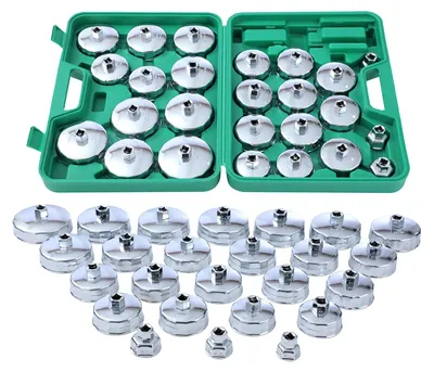 Imagen del producto de Juego de 25 llaves de vaso para filtros de aceite, ideal para la reparación de automóviles