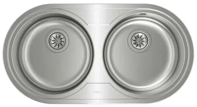 Zdjęcie produktu dla Teka DR 80 2C, Podtynkowy montaż zlewu, Owalny, Stal nierdzewna, Stal nierdzewna, 2 mis(y), Okrągły