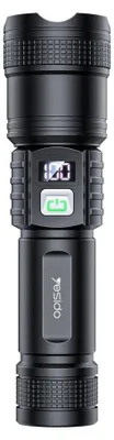 Productafbeelding van Yesido Telescopische zoombaar LED-zaklamp, oplaadbaar, met digitaal display
