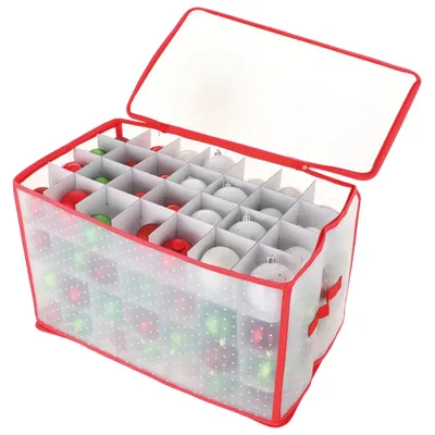 Produktbild von COM-FOUR® Aufbewahrungsbox für Weihnachtskugeln - 56,5 x 33 x 34 cm